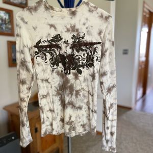 Large Western Steer Skull Stone Long Sleeve